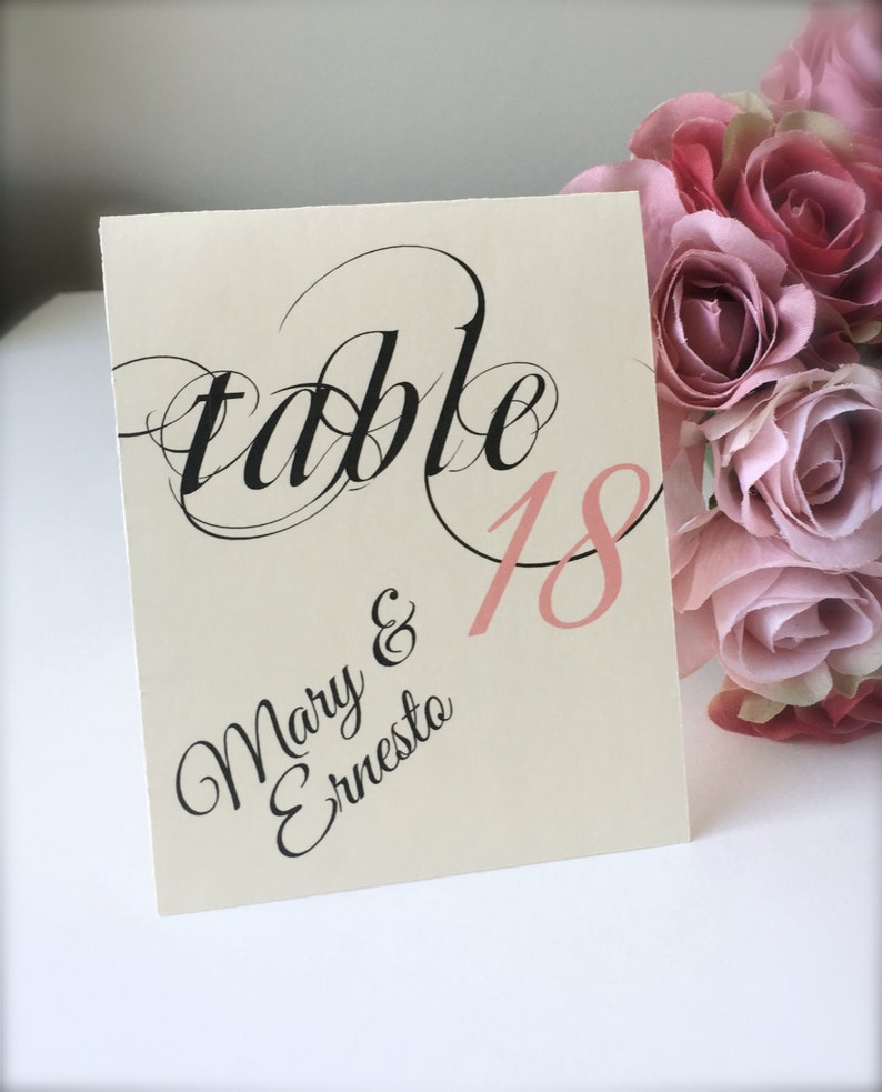 Table number cards folded table numbers wedding table Etsy