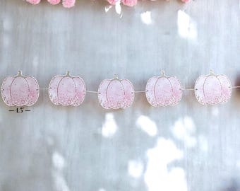 Pink Pumpkin Garland, Baby Shower Bunting, Little Pumpkin theme banner