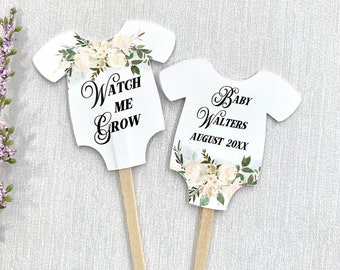 Watch me grow tags, labels for succulent favors, baby shower tags - set of 10