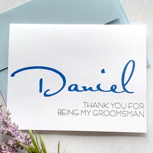 Groomsman thank you cards, best man thank you note, groom&#39;s party card, personalized