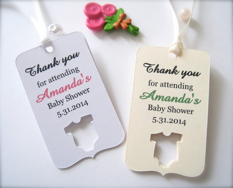 Baby Shower Favor Tags Custom Shower Tags Die Cut Tags Baby Etsy