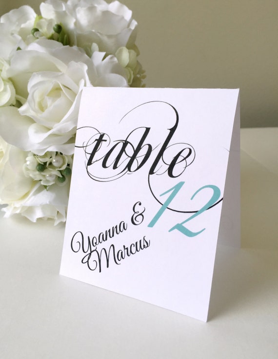 Table Number Cards Folded Numbers Wedding Small Personalized Tent