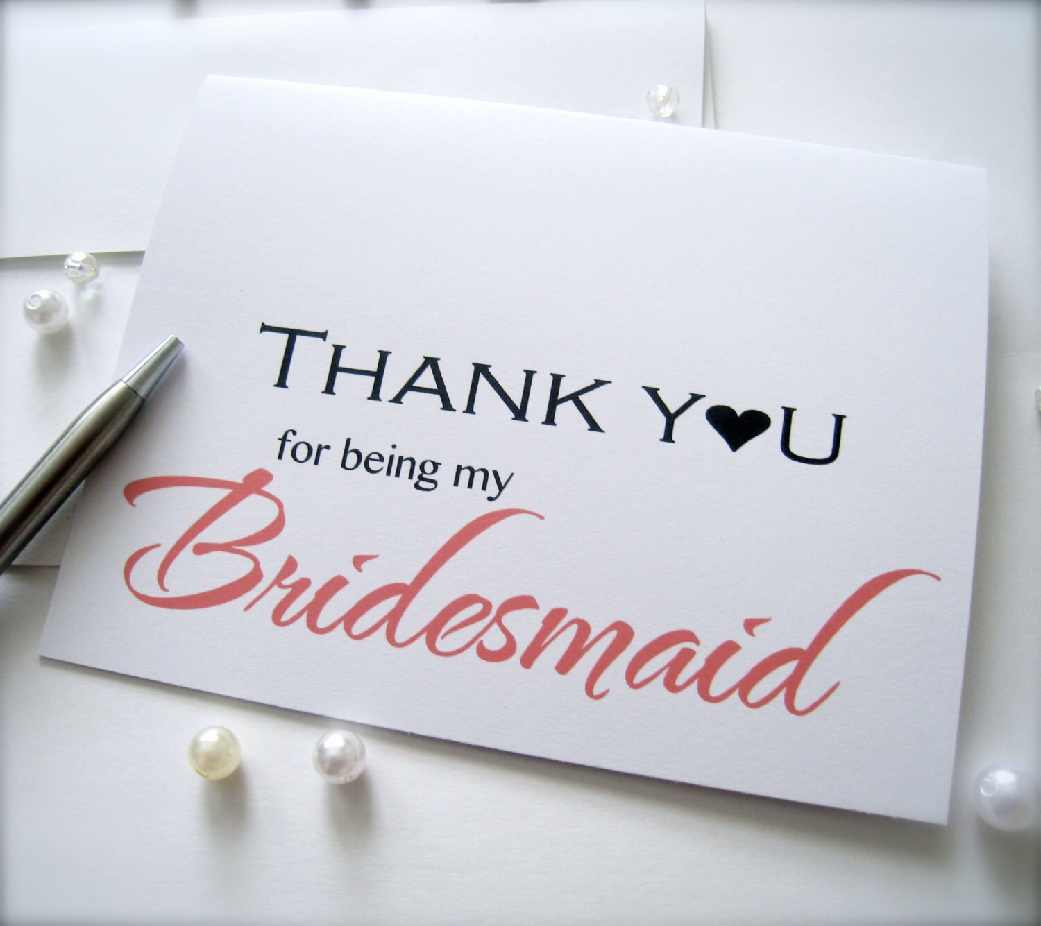 Bridesmaid thank you card thank you card card for bridal | Etsy