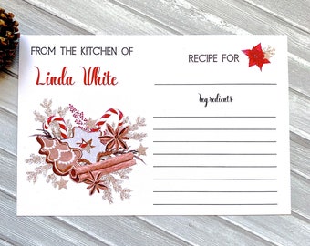 Personalized Recipe Cards From the Kitchen Of Printed Recipe - Etsy