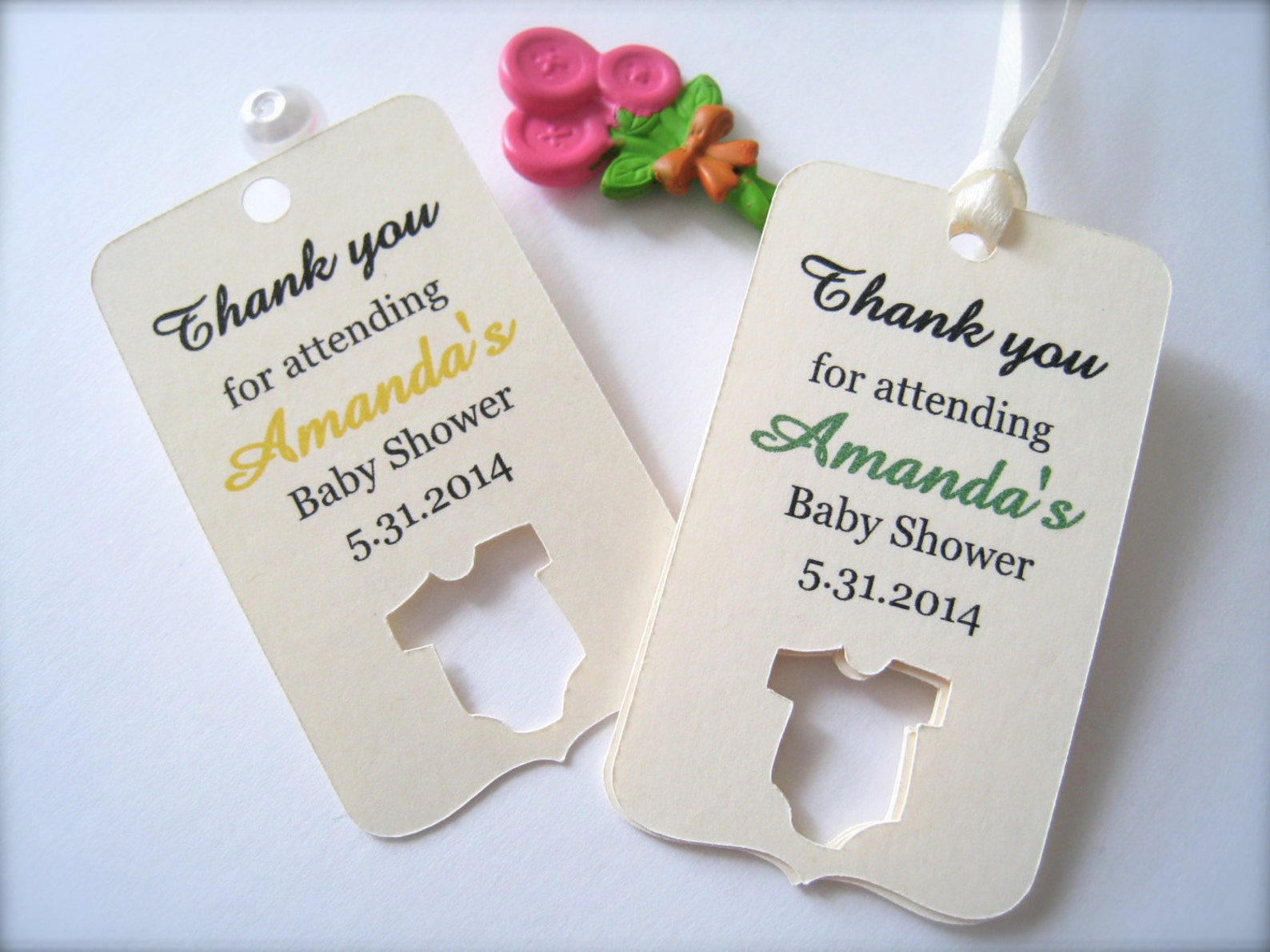 Baby Shower Favor Tags Custom Shower Tags Die Cut Tags Baby Etsy