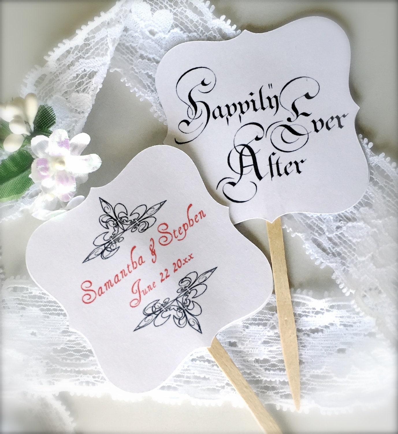 Wedding cupcake toppers personalized cupcake picks cupcake Etsy