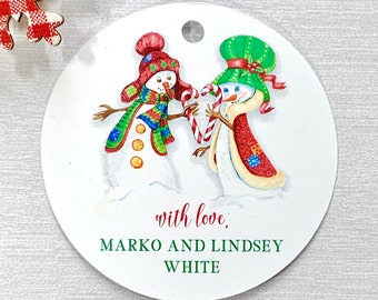 Holiday gift tags, Christmas labels, personalized tags - set of 12