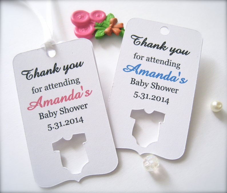 Baby Shower Favor Tags Custom Shower Tags Die Cut Tags Baby Etsy