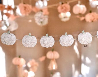 Pumpkin Garland, Fall Party Banner, Baby Shower Decor, Little Pumpkin Theme