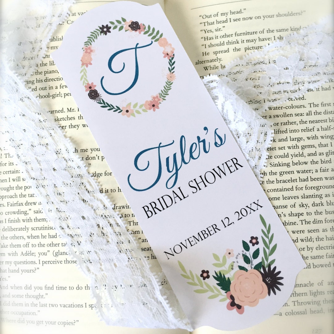 Bridal Shower Bookmark Favors, Personalized Book Sign Set of 12 Etsy