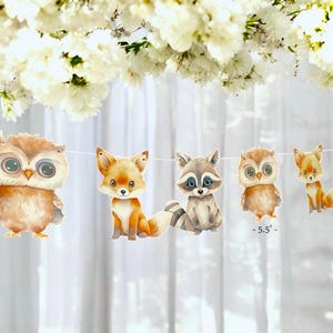 Woodland Animals Garland: Baby Shower Banner, Forest Theme