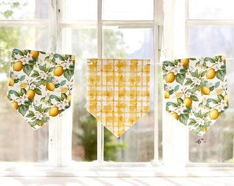 Lemon Party Banner, Card stock Gingham Garland, Baby Shower Decor