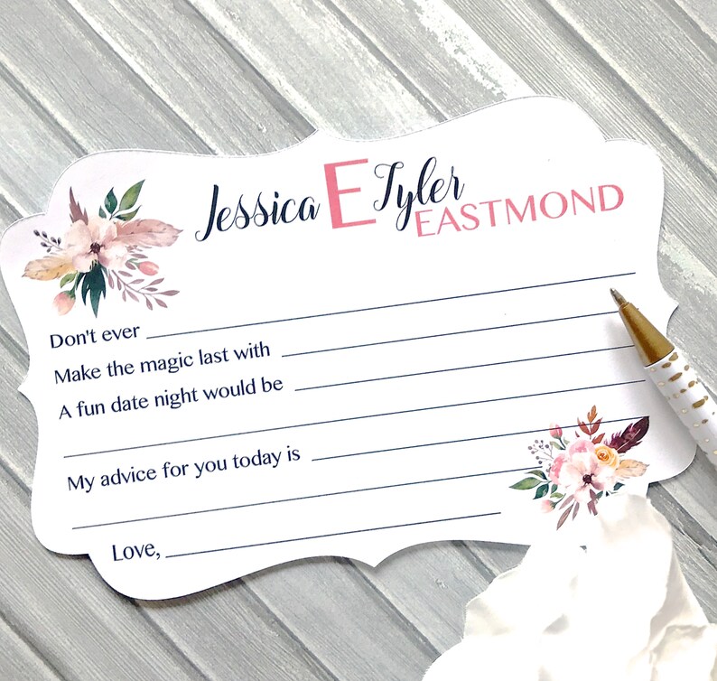 Wedding Advice Cards Wedding Guest Book Wishes Cards Etsy