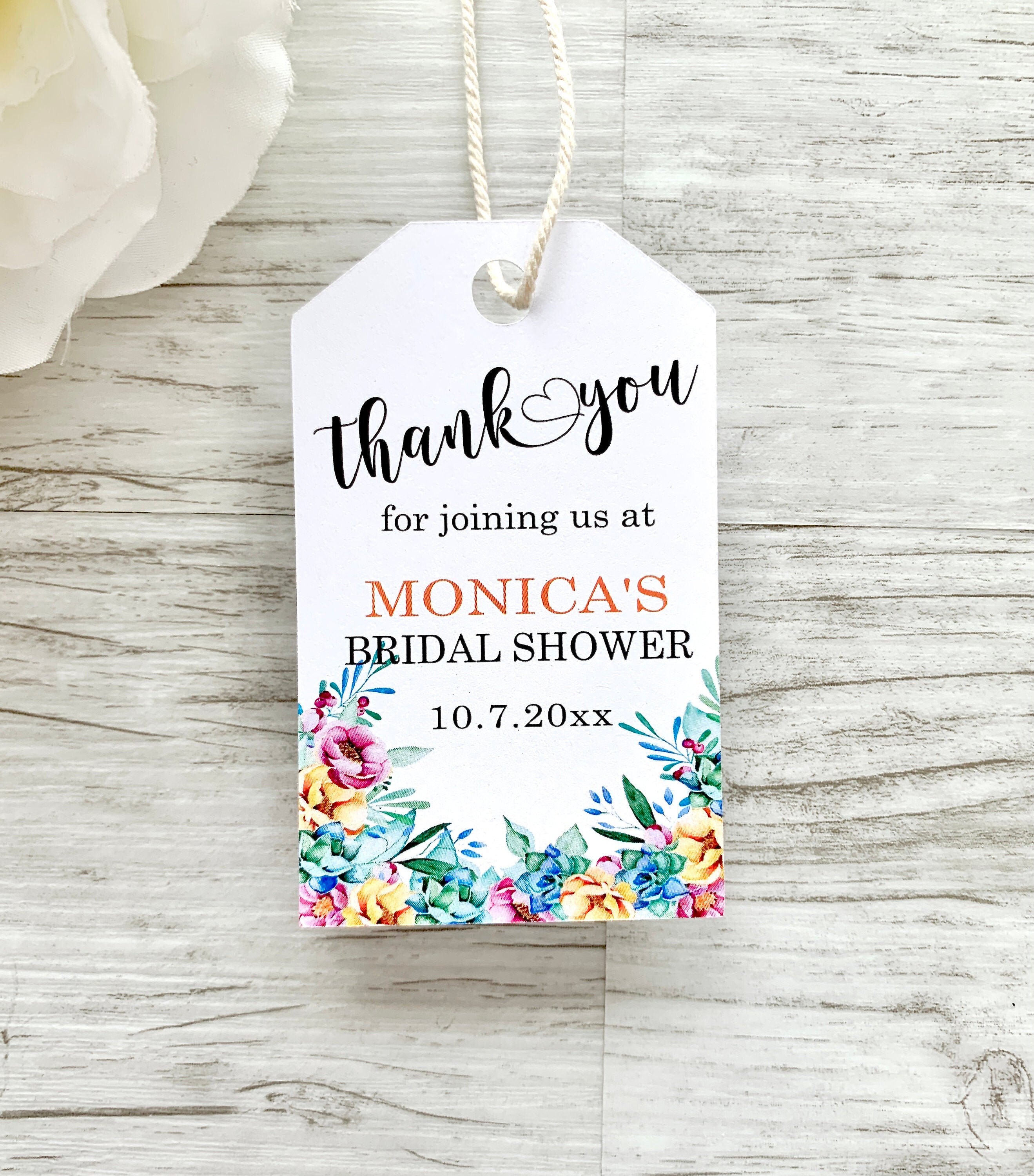 Bridal shower favor tags printed labels bridal shower decor Etsy