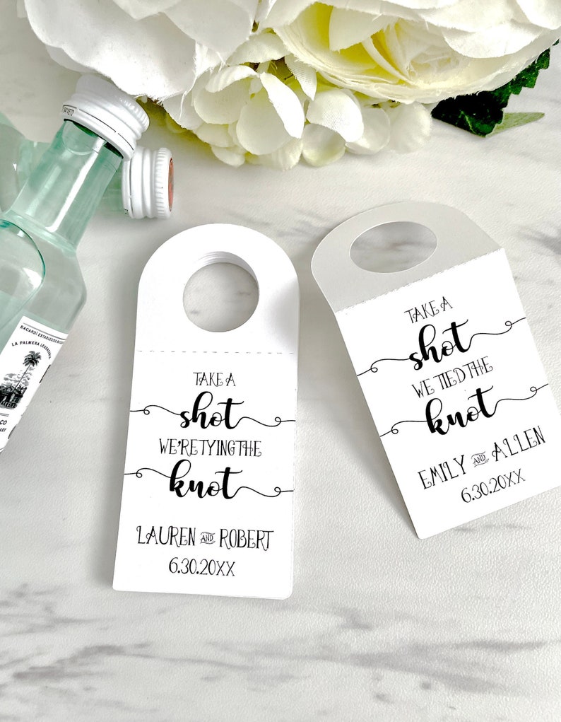 Personalized Shot Bottle Tags: Wedding Favor Labels - Etsy