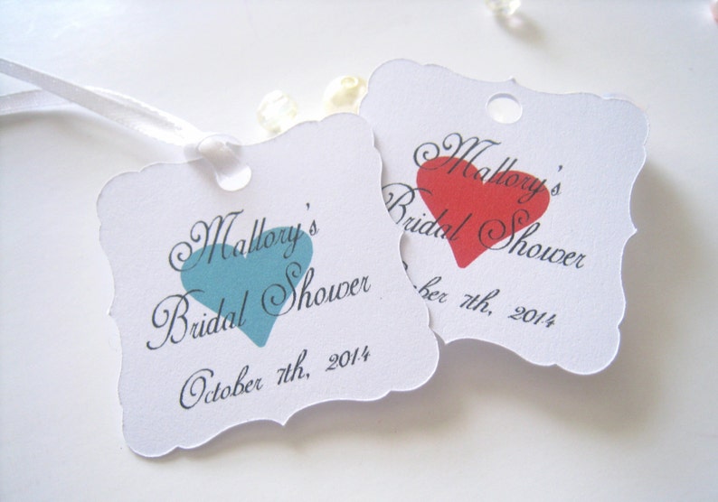 Bridal Shower Favor Tags Mini Favor Tags Personalized Shower Etsy