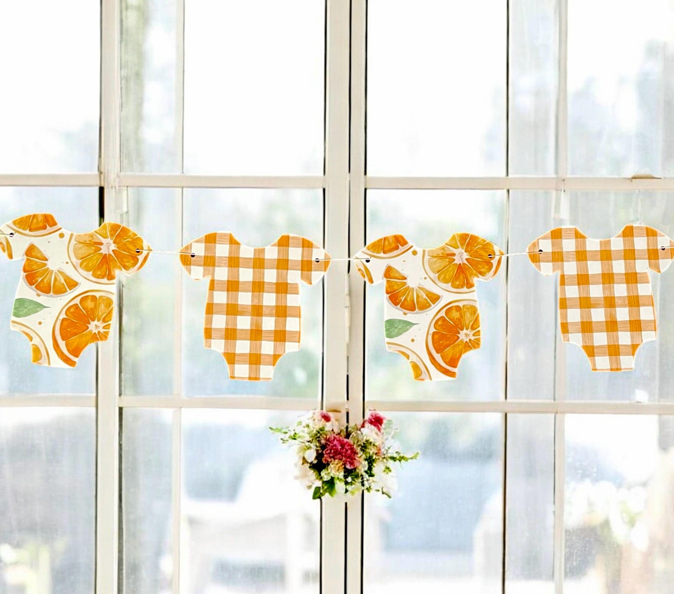 Citrus Baby Shower Garland: Little Cutie Theme, Assembled