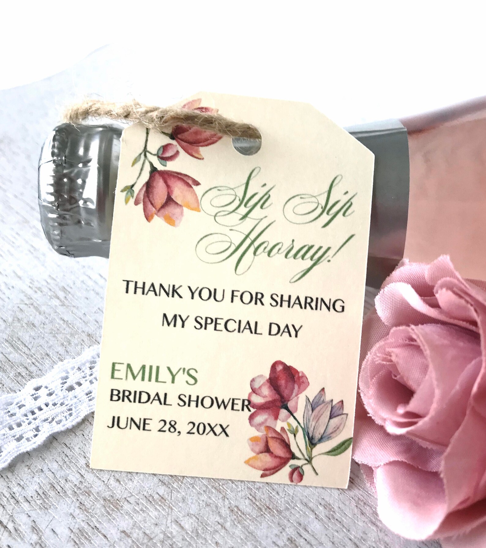 Bridal Shower Favor Tags Tags for Mini Wine Bottles Sip Sip Etsy