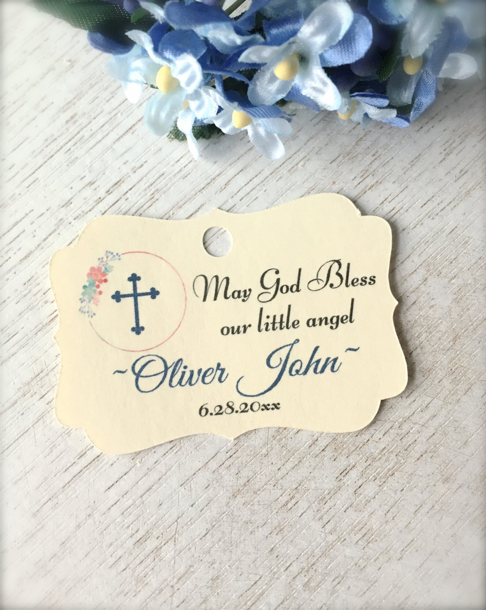 Baptism favor tags christening tags baby baptism tags first Etsy