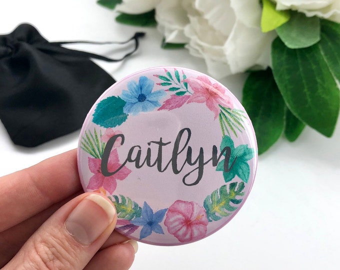 Bridesmaid Gift, Bridesmaid Mirror with Satin Gift Pouch, Personalised Gift for Bridesmaid, Wedding Mirror, Compact Mirrors,
