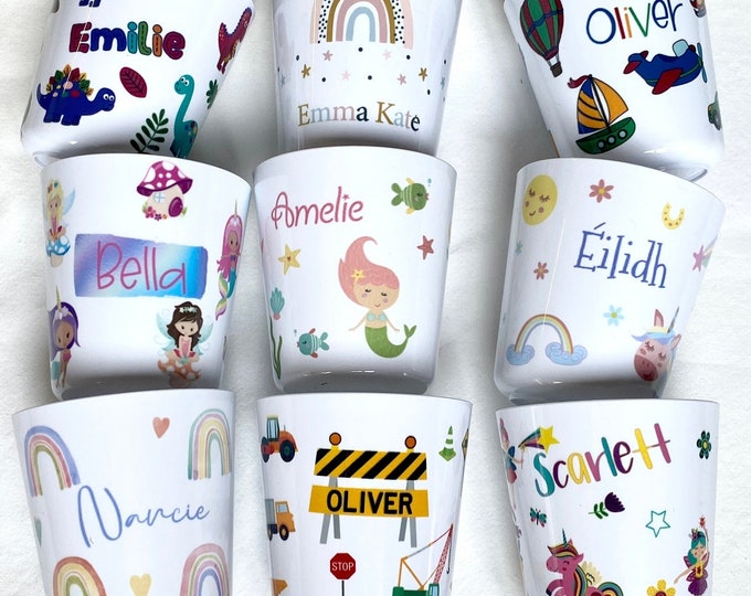 Unbreakable Plastic Child's Cup Personalised Beaker / Gift for Toddler Son or Daughter / Gifts for Grandchildren - Choice of Design