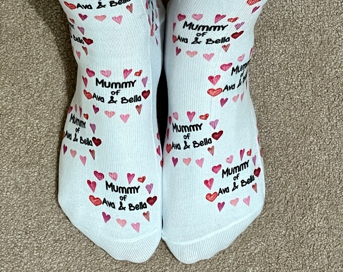 Customisable Socks for Mum from Kids - Perfect Personalised Gift for Mum's Birthday or Mother's Day