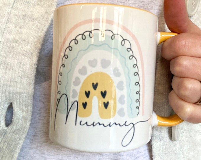 Personalised Gift for Her - Teacher Gift - Rainbow Mug / Coaster Gift for Her - Coffee Mug Gift for friends - End of Term Gift