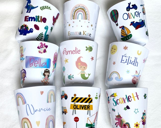 Personalised Plastic Child's Cup Unbreakable 8oz Beaker / Gift for Toddler Son or Daughter / Gifts for Grandchildren - Choice of Design