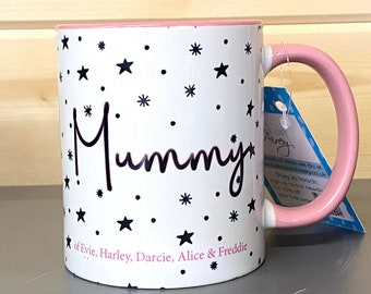Gift for Mummy - Mug / Coaster for Mum / Mummy with Message - Pink Mug for Mummy - Present for Mum / Nanny / Grandma - Custom Name & Wording