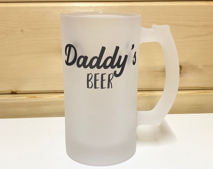 Custom Beer Glass for Him - Father's Day Gift For Beer Lover - Personalised Beer Stein - Daddy's Beer Gift for Dad / Grandad