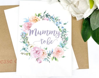 Mummy to be Card, Baby Shower Card, Maternity Card, Mum To Be, Floral Card, Mother To Be, Baby Leaving Card, Maternity Leave Card,