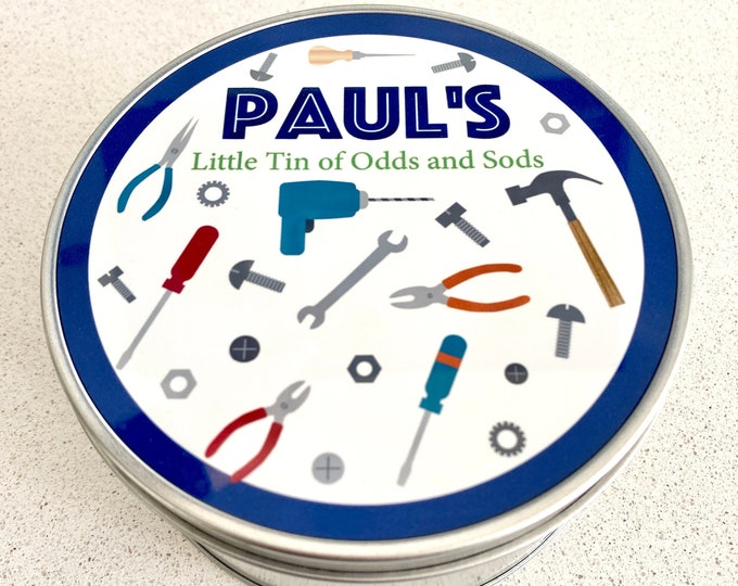 Gift for Dad - Personalised Tin for Bits and Bobs / Odds and Sods / Dad's Tin / Gift for Daddy Grandad - Fathers Day Gifts