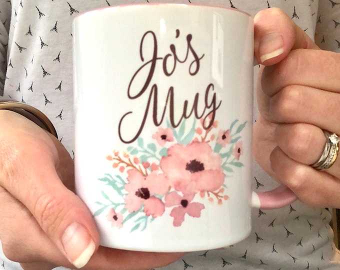Personalised Floral Mug Custom - Nurse Coffee Mug Nurse Gift For Her Personalised Mug - Midwife - Nurse Practioner - Doctor