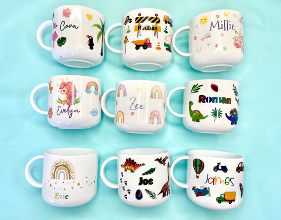 Personalised Child's Cup 6oz Mini Mug - Plastic / Ceramic - Gift for Toddler Son or Daughter / Gifts for Grandchildren - Choice of Design