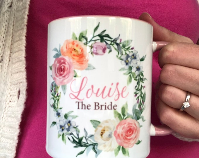 Engagement Mug - Personalised Bride to Be Future Mrs Mug Engagement Present Gift - Wedding Planning Mug Gift for Bride
