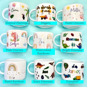 Personalised Child's Cup 6oz Mini Mug - Plastic / Ceramic - Gift for Toddler Son or Daughter / Gifts for Grandchildren - Choice of Design image 5