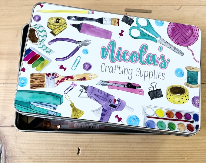 Personalised Craft Storage Tin - Mother's Day Gift for Mum, Grandma - Gift for Crafter