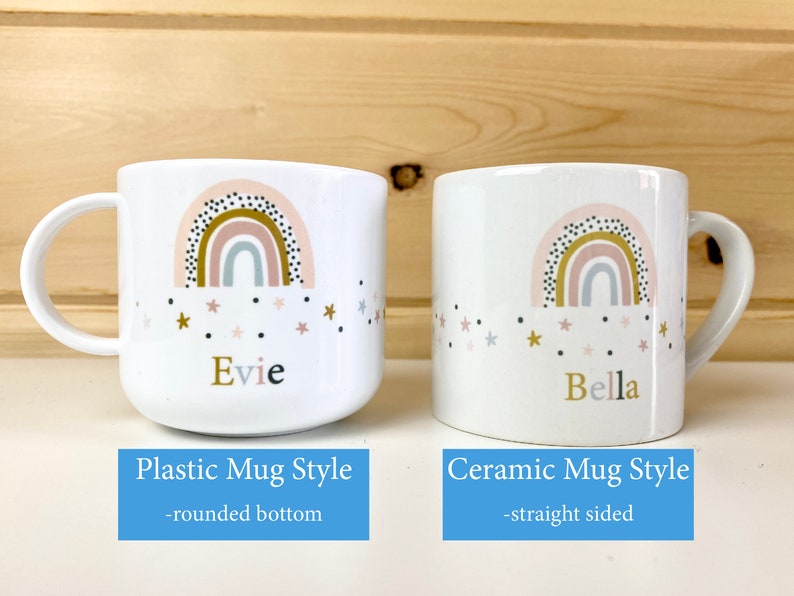 Personalised Child's Cup 6oz Mini Mug - Plastic / Ceramic - Gift for Toddler Son or Daughter / Gifts for Grandchildren - Choice of Design image 2