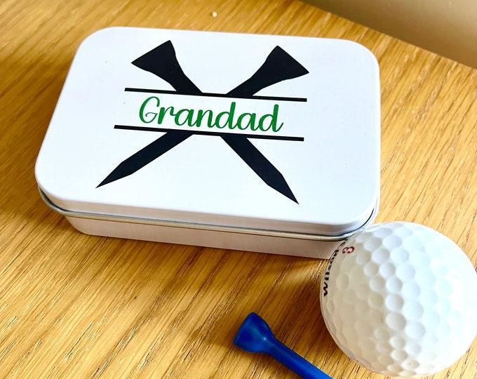 Personalised Golf Gift Tin - Custom Golfing Accessories - Gifts for Golfer - Dad gifts for Grandad