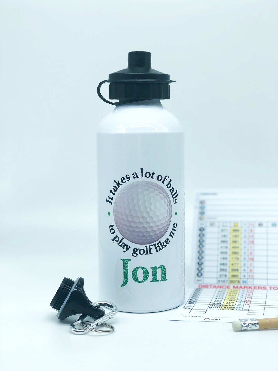 Personalised Golf Water Bottle Custom Name Steel Sports Etsy