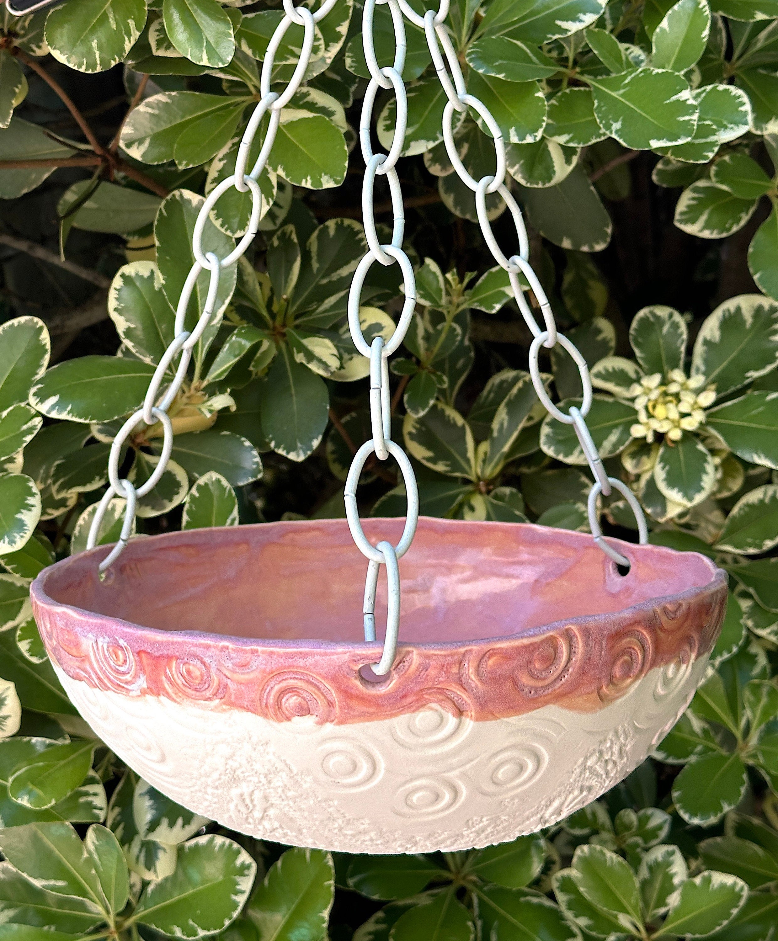 Jardinière suspendue, Panier suspendu en céramique, Pot de fleur suspendu