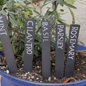 Herb Garden Markers, Handmade Ceramic Herb and Vegetable Garden Stakes, Reusable Herb Label