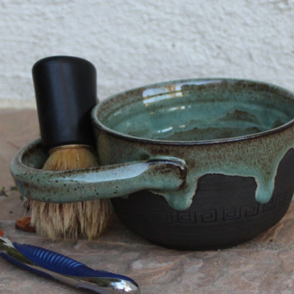 Seafoam Shaving Cup ceramic shaving mug shaving bowl shaving scuttle men gift for him gift for dad wet shaving lathering bowl groomsmen gift