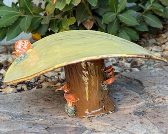 Ceramic Mushroom Serving Dish, Ceramic Cupcake Stand, Unique Cake Stand, Easter Table Centerpiece