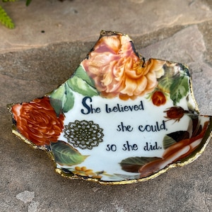 Inspirational Ring Dish, Ring Dish with Words, Handmade Ceramic Jewelry Dish, Ceramic Ring Dish, Gift for Women, Unique Ring Dish with Quote
