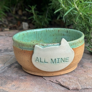 plat de nourriture pour chat en céramique, plat pour chat amusant, cadeau pour amoureux des chats, bol de nourriture pour chat en poterie fait main