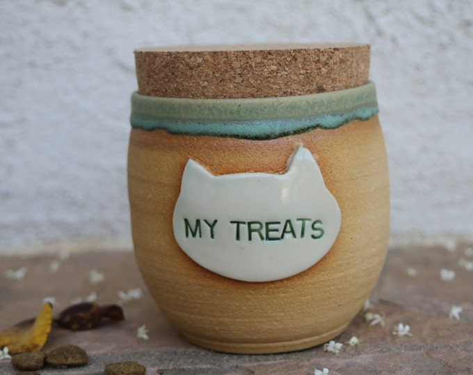 Cat Treat Jar Handmade Cat Food Canister Lidded Jar for Pet Etsy