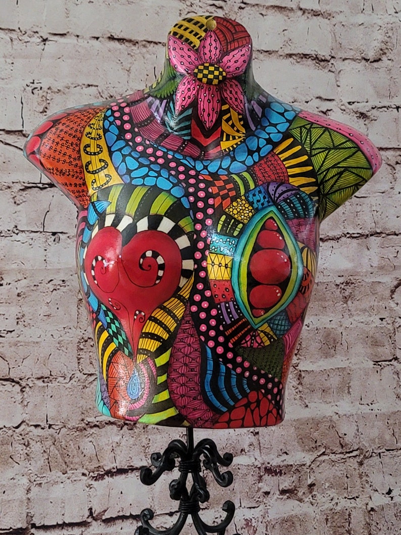 Painted Mannequin Torso Hand Painted Art Abstract Art Etsy