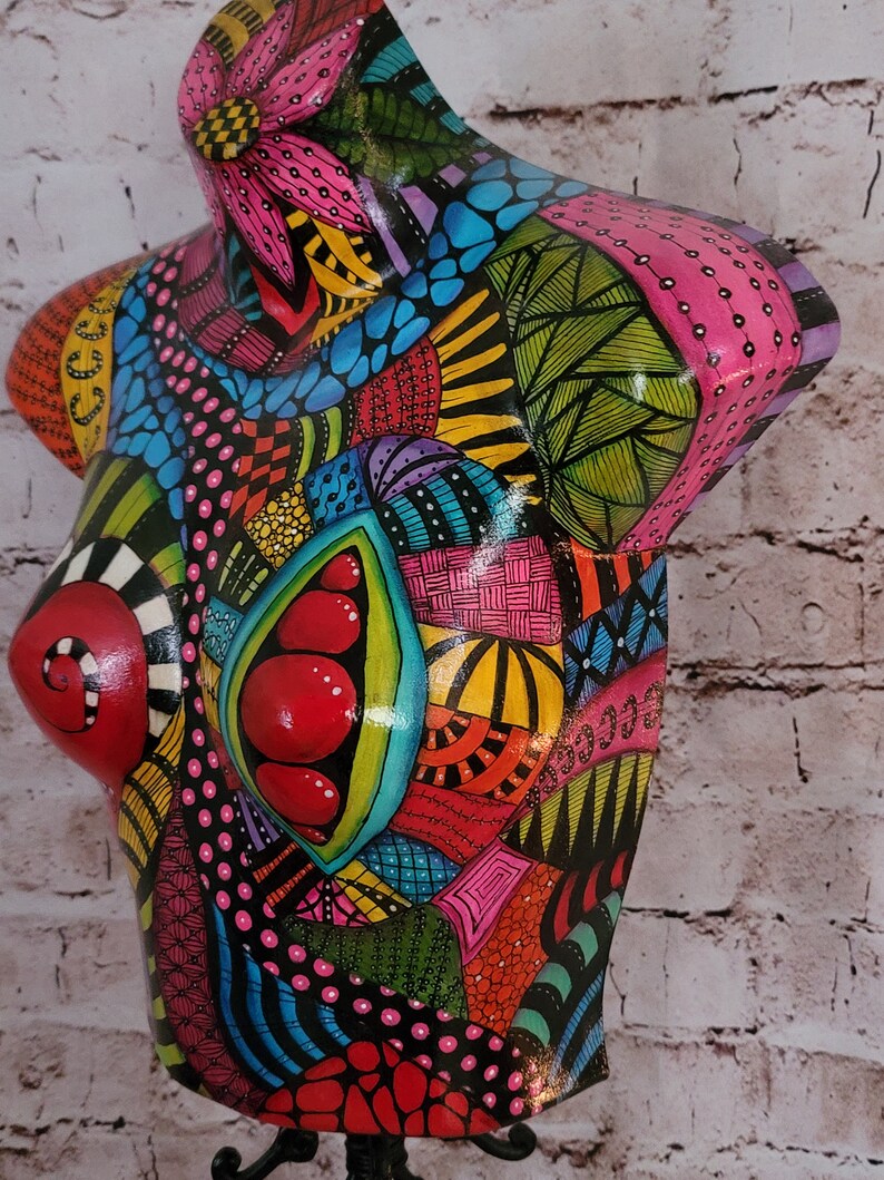Painted Mannequin Torso Hand Painted Art Abstract Art Etsy