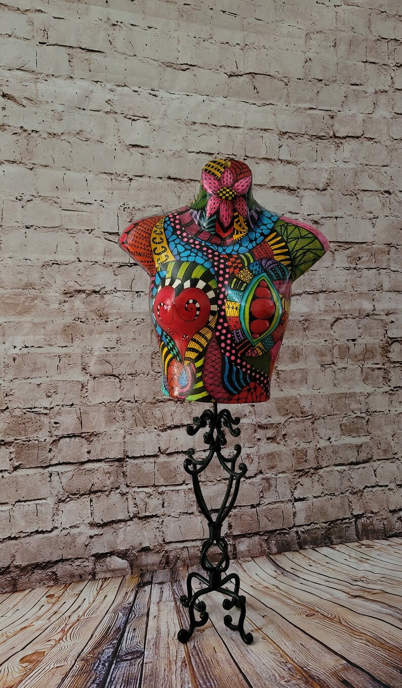 Painted Mannequin Torso Hand Painted Art Abstract Art Etsy